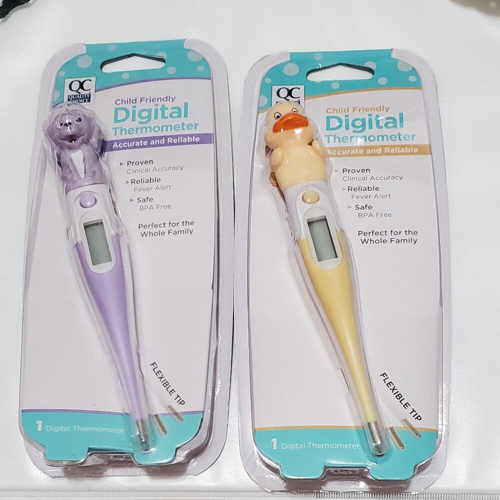 QC 2 PCS Child Friendly Digital Thermometer